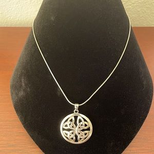Trinity Celtic knot circle pendant